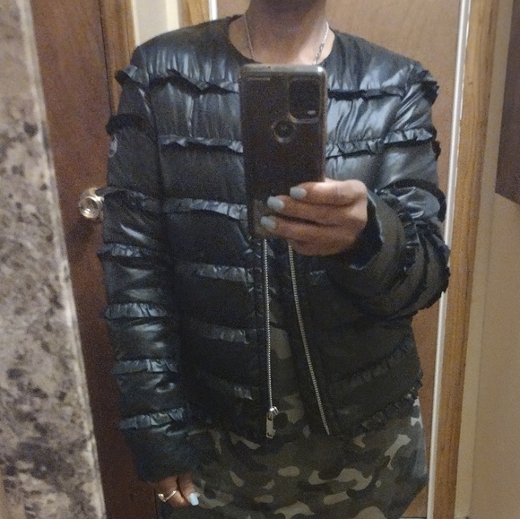 Michael Kors ruffle puffer jacket - Picture 6 of 7